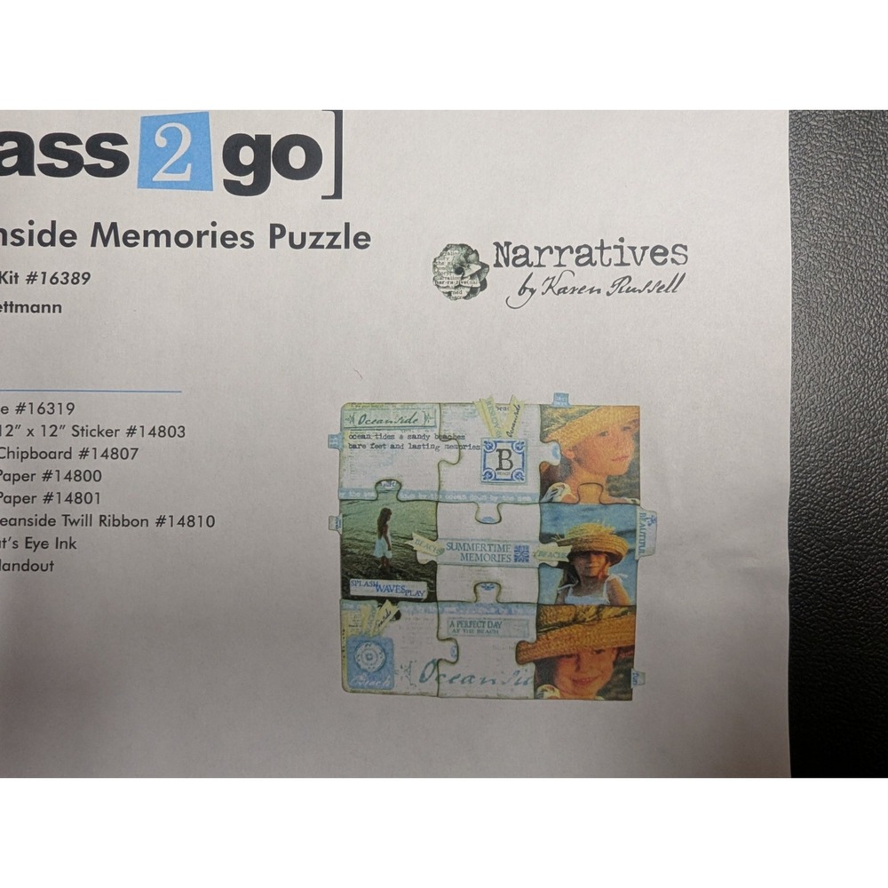 Class 2 Go Oceanside Memories Puzzle Kit Chipboard Paper Stickers 2 sets - New